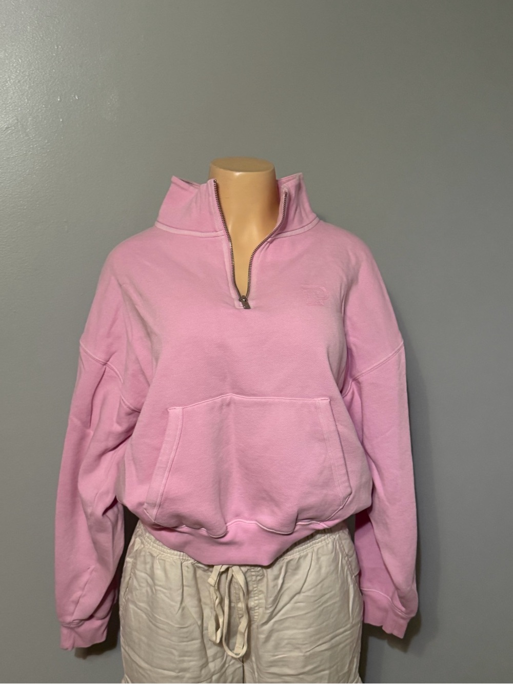 PINK Victoria's Secret Light Pink Half-Zip Sweatshirt